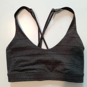 prAna Everyday Bra in Charcoal Stripe Size S